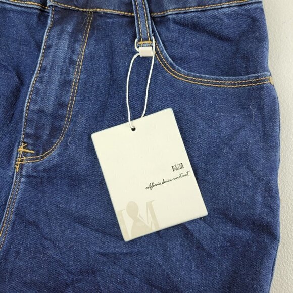 I&M Kylie High Rise Cuffed Shorts Stretch Denim Dark Wash Medium Womens NWT - Picture 6 of 12